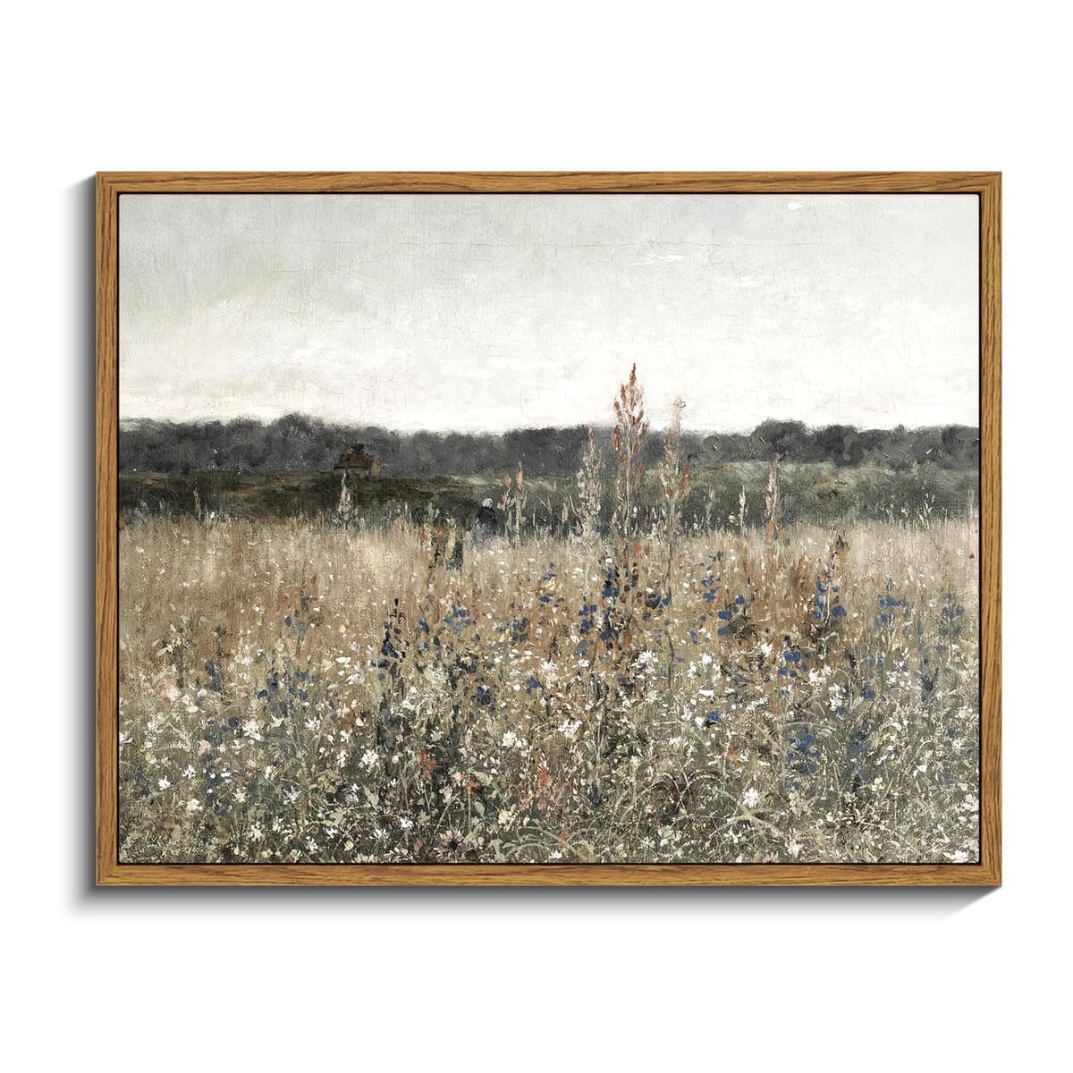 InSimSea Framed Canvas Wall Art, Meadow with Flowers Painting, Landscape for Living Room, Bedroom, Home, Bathroom Decor, 8x10 — view 168
