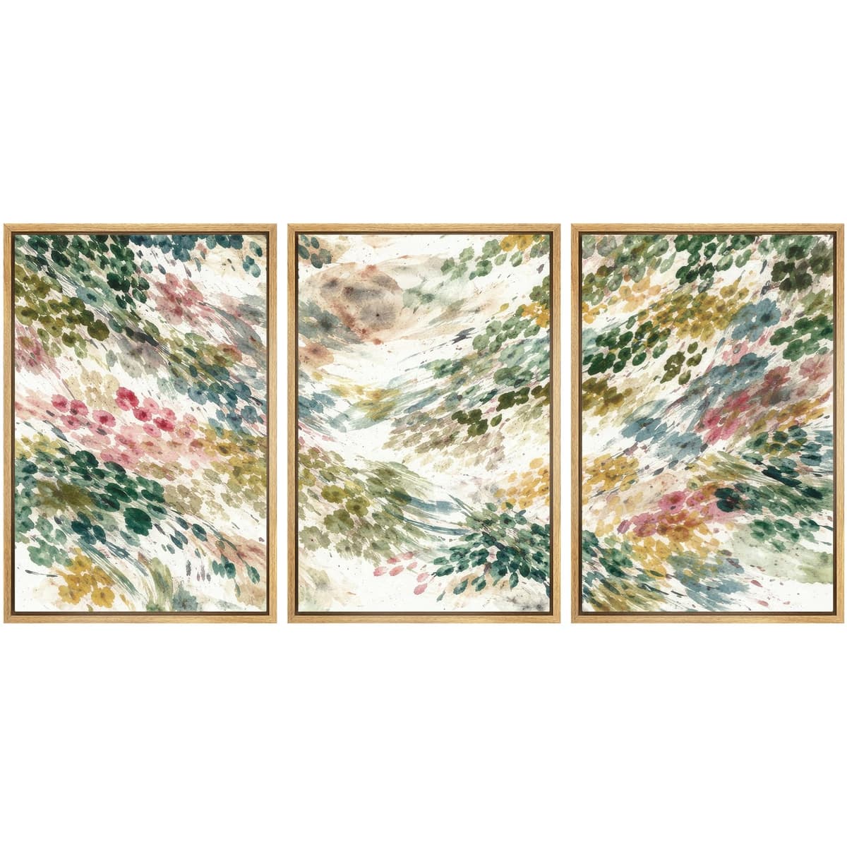 SIGNWIN Framed Canvas Print Wall Art Set Blue White Grunge Geometric Pattern Abstract Shapes Cozy Neutral Decorative Contemporary Minimal for Living Room, Bedroom, Office - 24"x36"x3 Natural — view 136