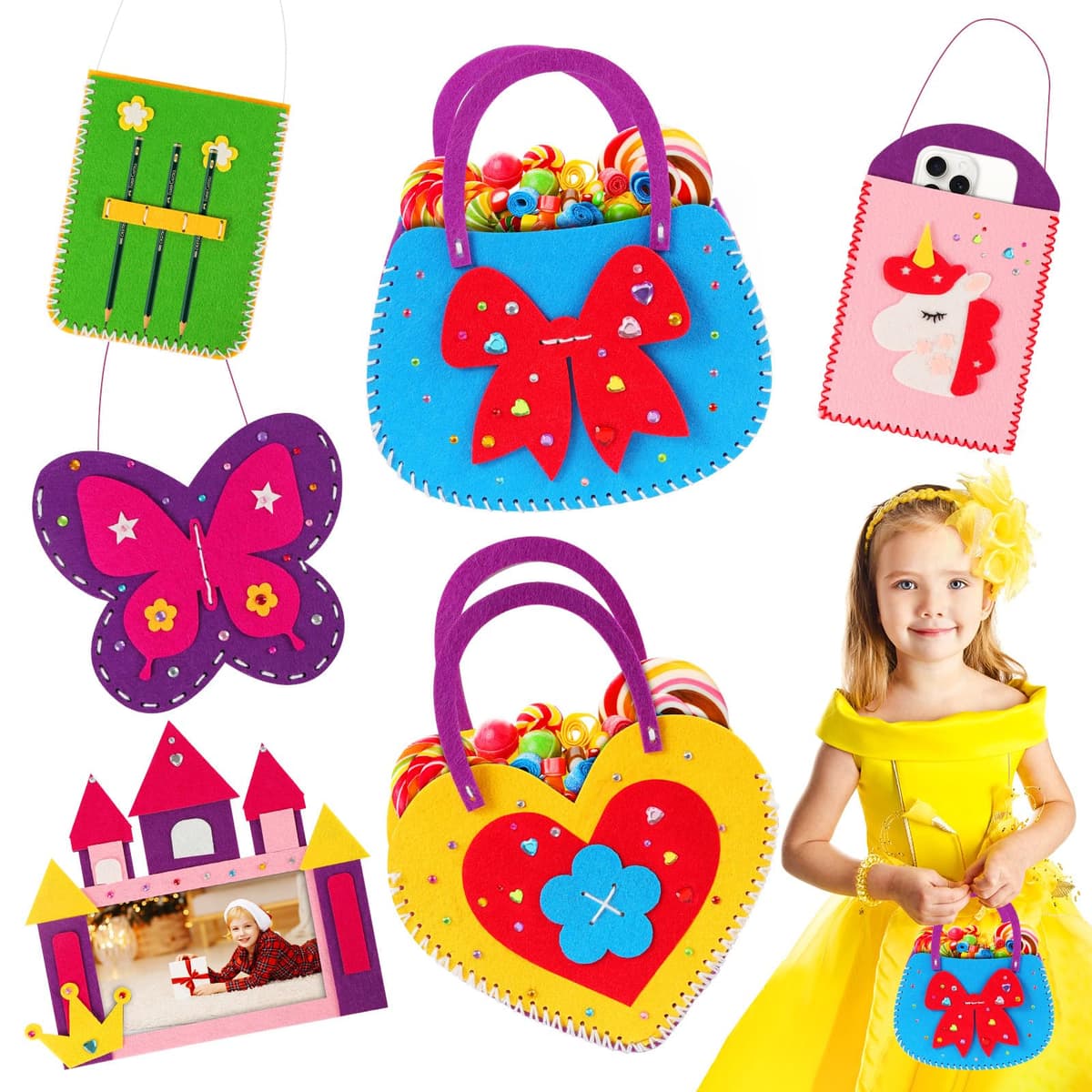 Vicloon First Sewing Kit for Kids, 12-Piece Cute Animal Keychain Sewing Craft Kits, Fun Sewing DIY Kits, Introduction to Sewing Kit for Kids Age 5-12 Learn to Sew Arts and Crafts — view 15