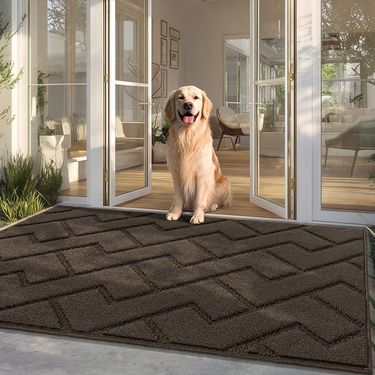 Biscpro Door Mats Indoor,Dirt Trapper Mat Absorbent Non-Slip Low Profile Doormat for Entrance,Inside, Kitchen,Front Door Mat Washable for Pets and Dogs— 50x80cm,Grey — view 60