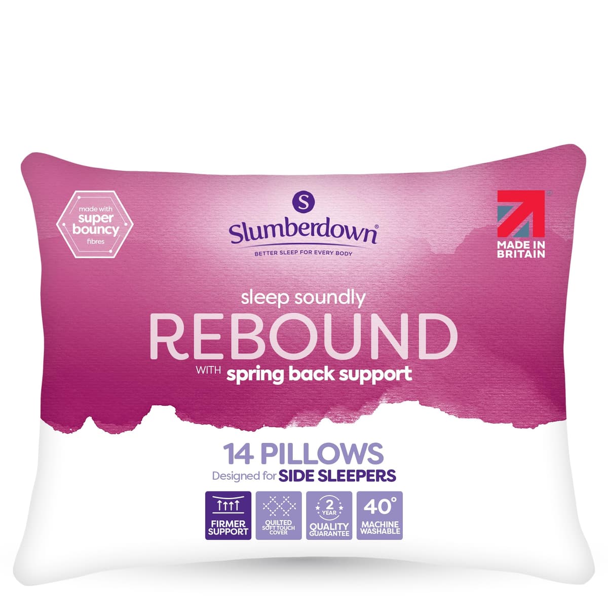 Slumberdown Pillows 2 Pack Hotel Quality – Firm, Plump Hypoallergenic Pillows for Back & Side Sleepers, Sleep Better. Feel Better — view 10