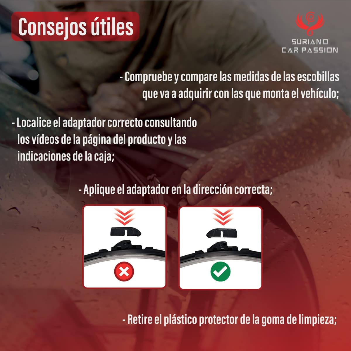 Limpiaparabrisas Coche Compatible con PEUGEOT 206, 206 CC 2000-2007, 206 PLUS desde 2009, 206 SW, 207 y 207 SW desde 06/2005 en adelante Escobillas delanteras 65 40 cm - Set nuevo Aero Flat — view 7