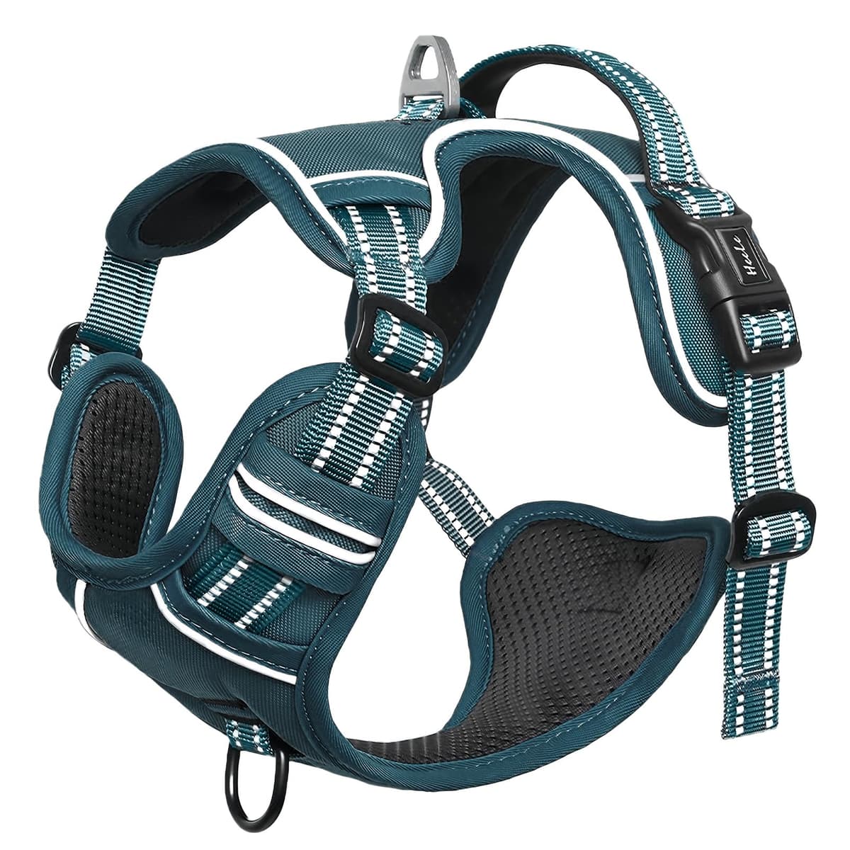 HEELE Dog Harness Medium No Pull Dog Vest Harness with Soft Handle Reflective Pet Harness for Outdoor Training Walking, Black, M — view 112