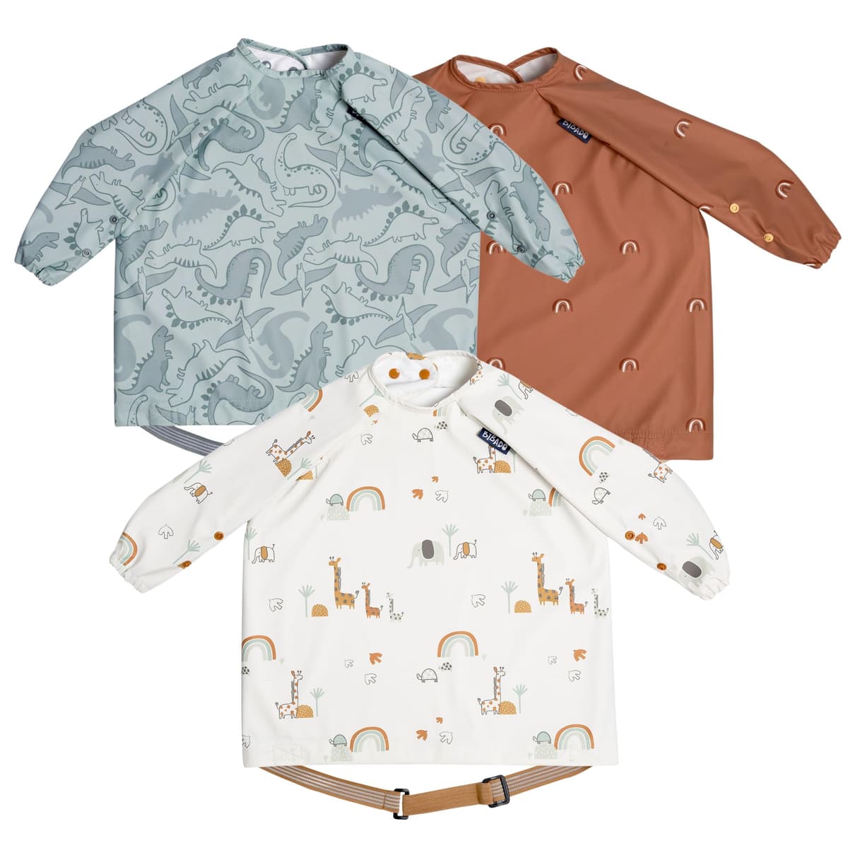 BIBaDO - Long Sleeve Baby Bibs - Babies & Toddlers 6-36 Months - Coverall Weaning Bib - Easy Wipe Clean & Soft Fabric - Attach to Highchair & Tables - Waterproof - Machine Washable — view 27