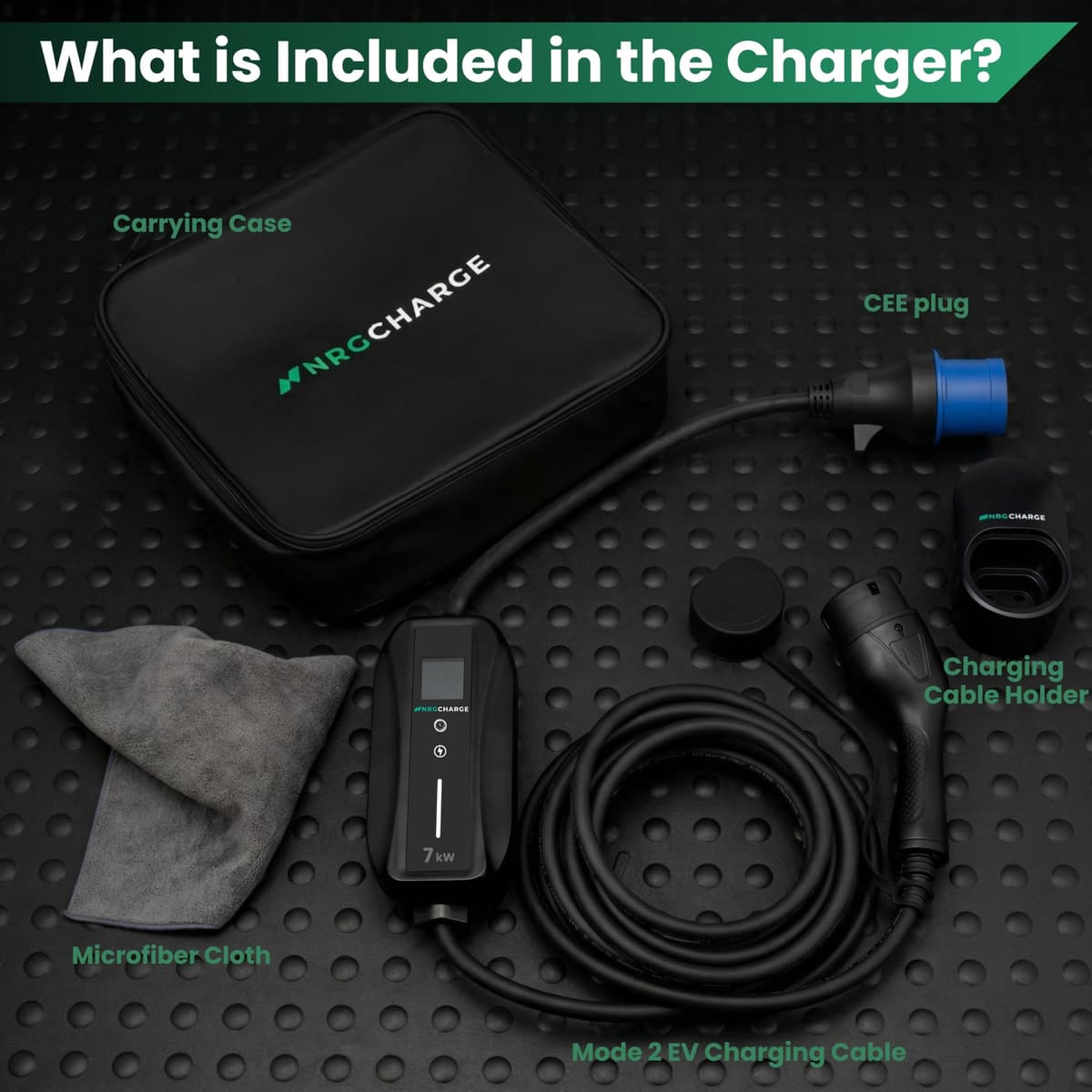 EV Charger CEE 32A Plug | Portable EV Charger Type 2, 7kW | Single Phase, Cabel, 6-32A | Electric Car Charger | Home Car Charger | Fast Charging, Compact, Travel-Friendly (7kW, 5,5 Meter) — view 4