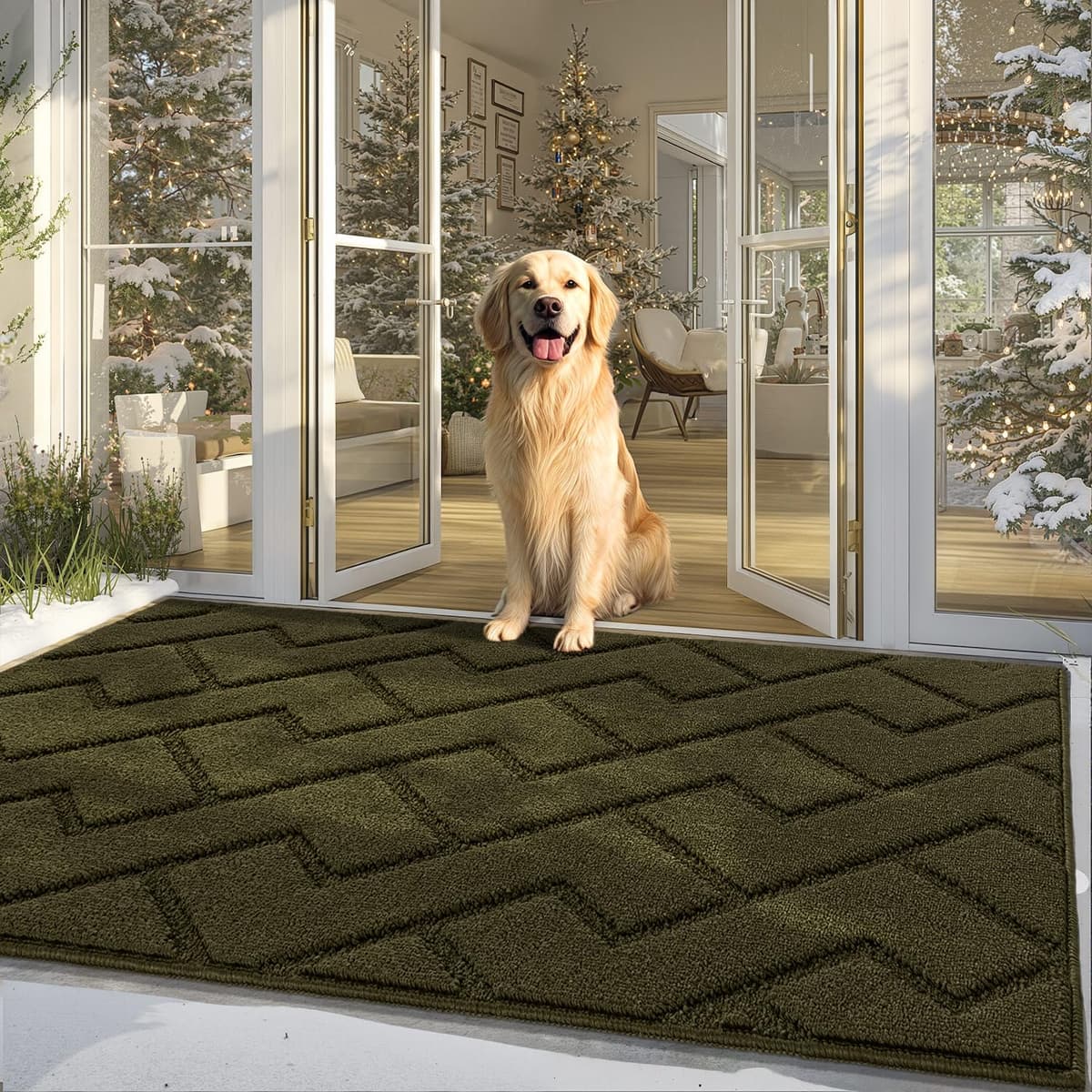Biscpro Door Mats Indoor,Dirt Trapper Mat Absorbent Non-Slip Low Profile Doormat for Entrance,Inside, Kitchen,Front Door Mat Washable for Pets and Dogs— 50x80cm,Grey — view 18