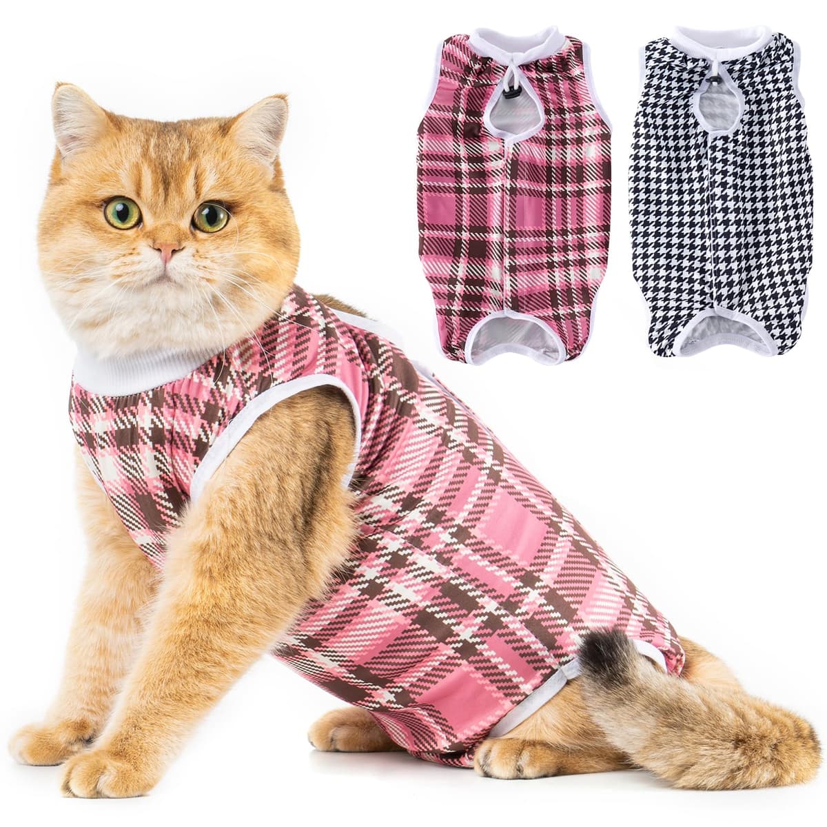 Avont Traje de Recuperación para Gatas Esterilizadas, Ropa Postoperatoria Protectora Antilamido, Chaleco para Cirugía y Heridas Abdominales (Gris Oscuro,L) — view 10