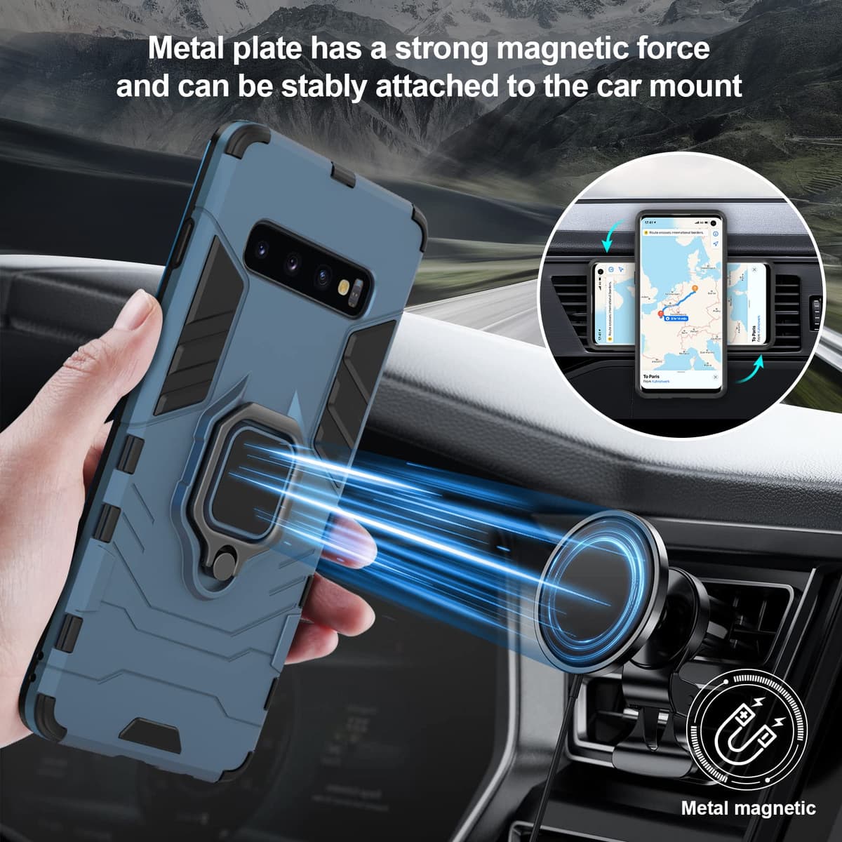 Funda para CMF Phone 2 Pro, Carcasa Antigolpes con Soporte anular metálico, Case Protectora de Grado Militar, Negro — view 528