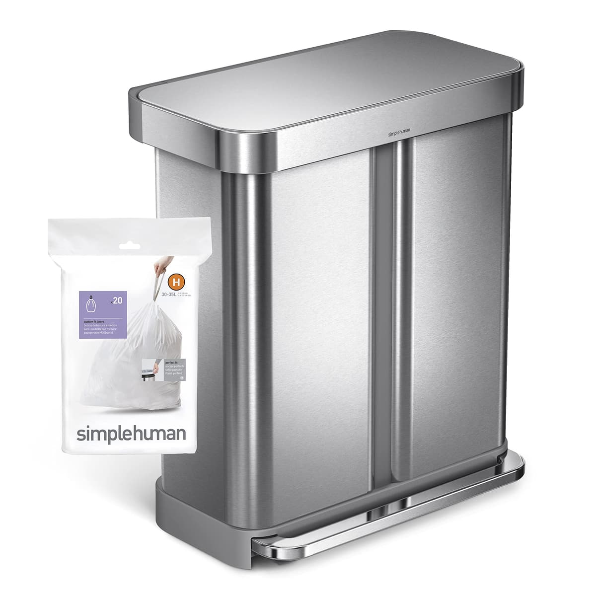 simplehuman CW0258 3 x paquete de 20 bolsas de basura a medida (60 bolsas), código H, plástico blanco — view 6