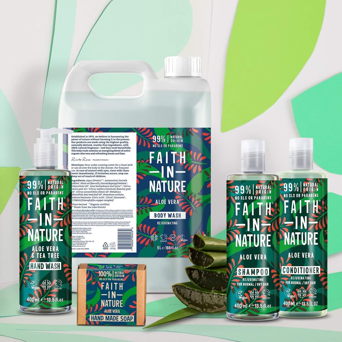 Faith In Nature Natural Aloe Vera Body Wash, Soothing Shower Gel, Vegan and Cruelty Free, No SLS or Parabens, 400 ml — view 5