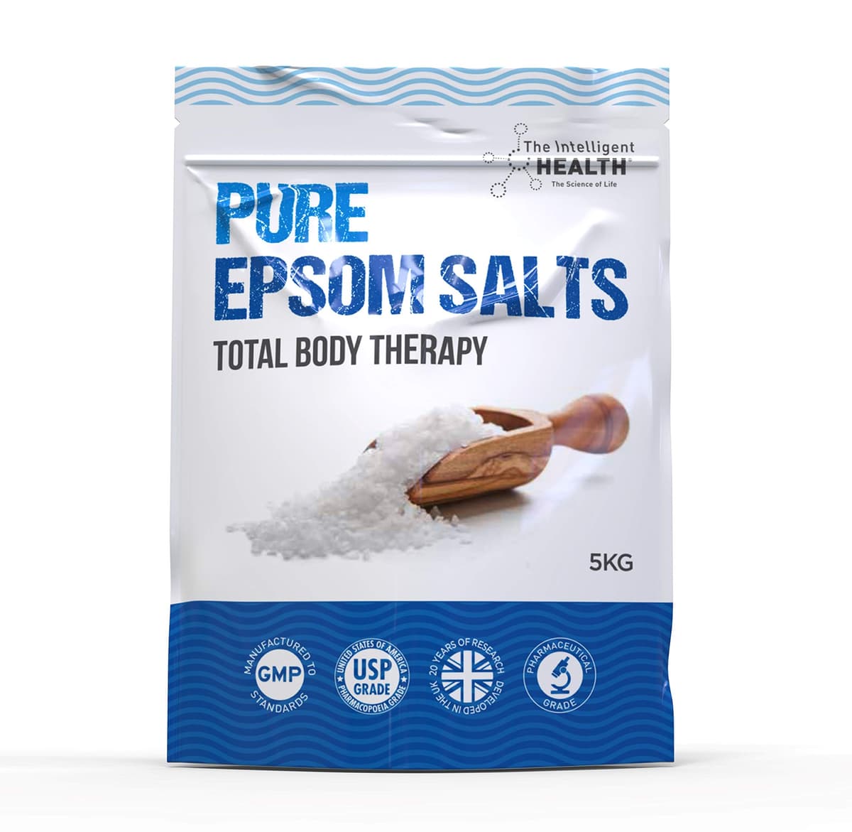 The Intelligent Health Magnesium Sulphate Bath Salts Soak, Muscle Magnesium Epsom Salts for Bathing and Foot Soaking for Women & Men - 1kg Resealable Pouch — view 11