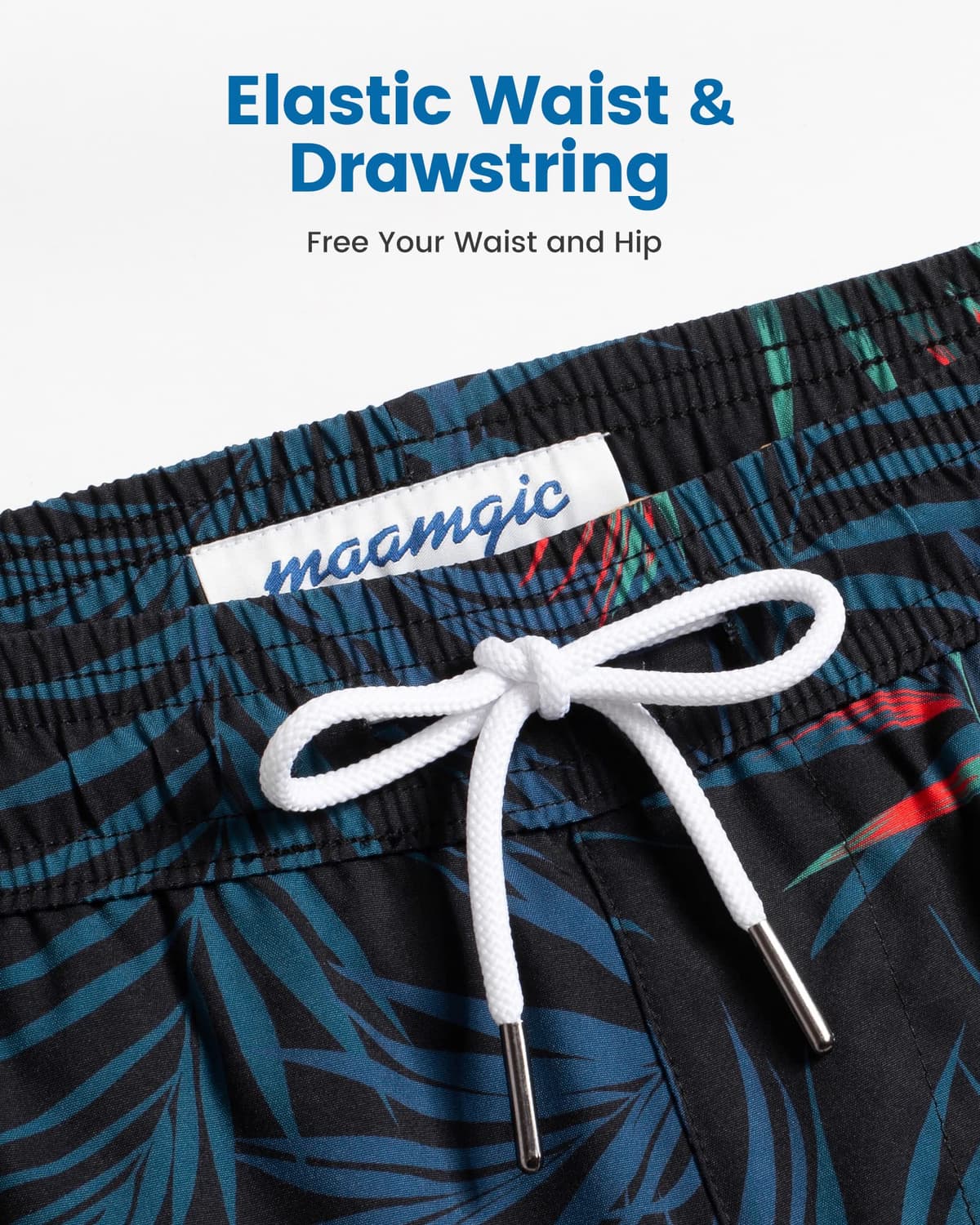 MaaMgic 5" Mens Swim Shorts with Compression Liner 4-Way Stretch Bathing Suit Swimming Shorts 2 in 1 Men's Swim Trunks with Zipper Pockets Quick Dry — view 4