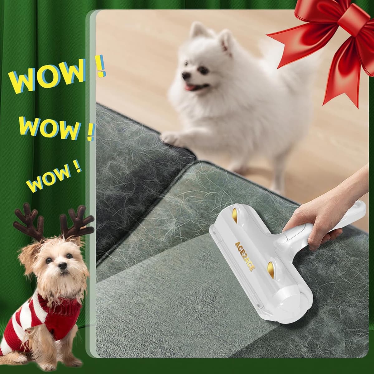 ACE2ACE Pet Hair Remover and Rollers, Cleaning Brush Fur Remover for Cats and Dogs, Washable and Reusable Animals Brushes Hai