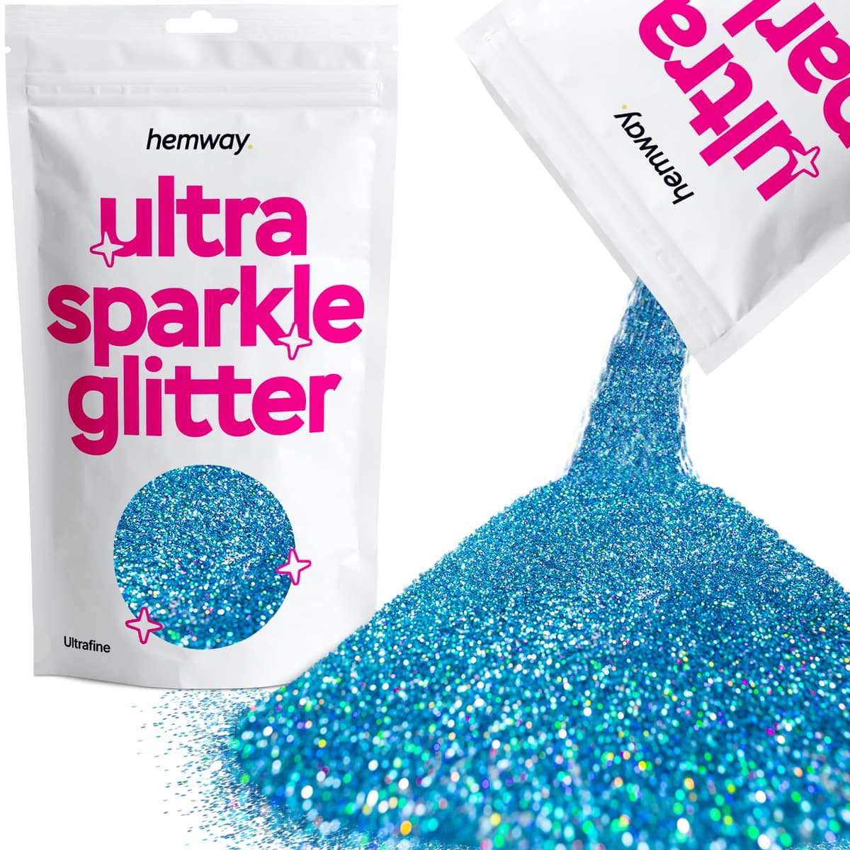 Hemway Ultra Sparkle Glitter Baby Pink Iridescent 100g Fine | Glitter for Arts & Craft, Makeup, Nail Art, Crafting, Card Making, Sparkle Decoration — view 194