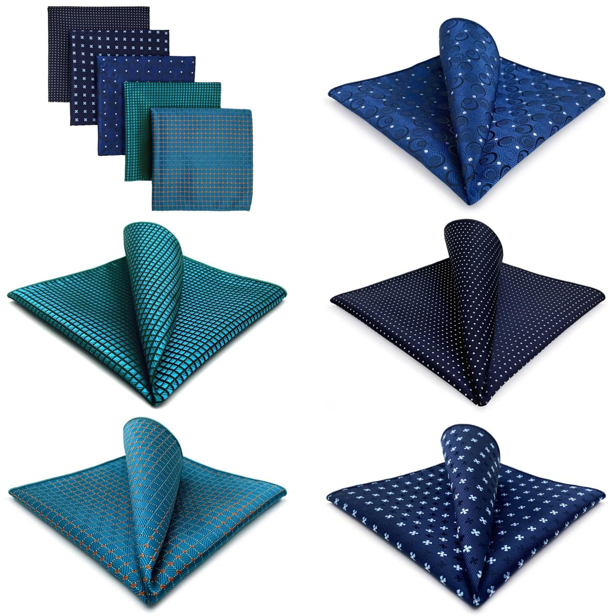 S&W SHLAX&WING 5 Pieces Pañuelo De Bolsillo Para Hombre Handkerchiefs Set para chaqueta de traje — view 2