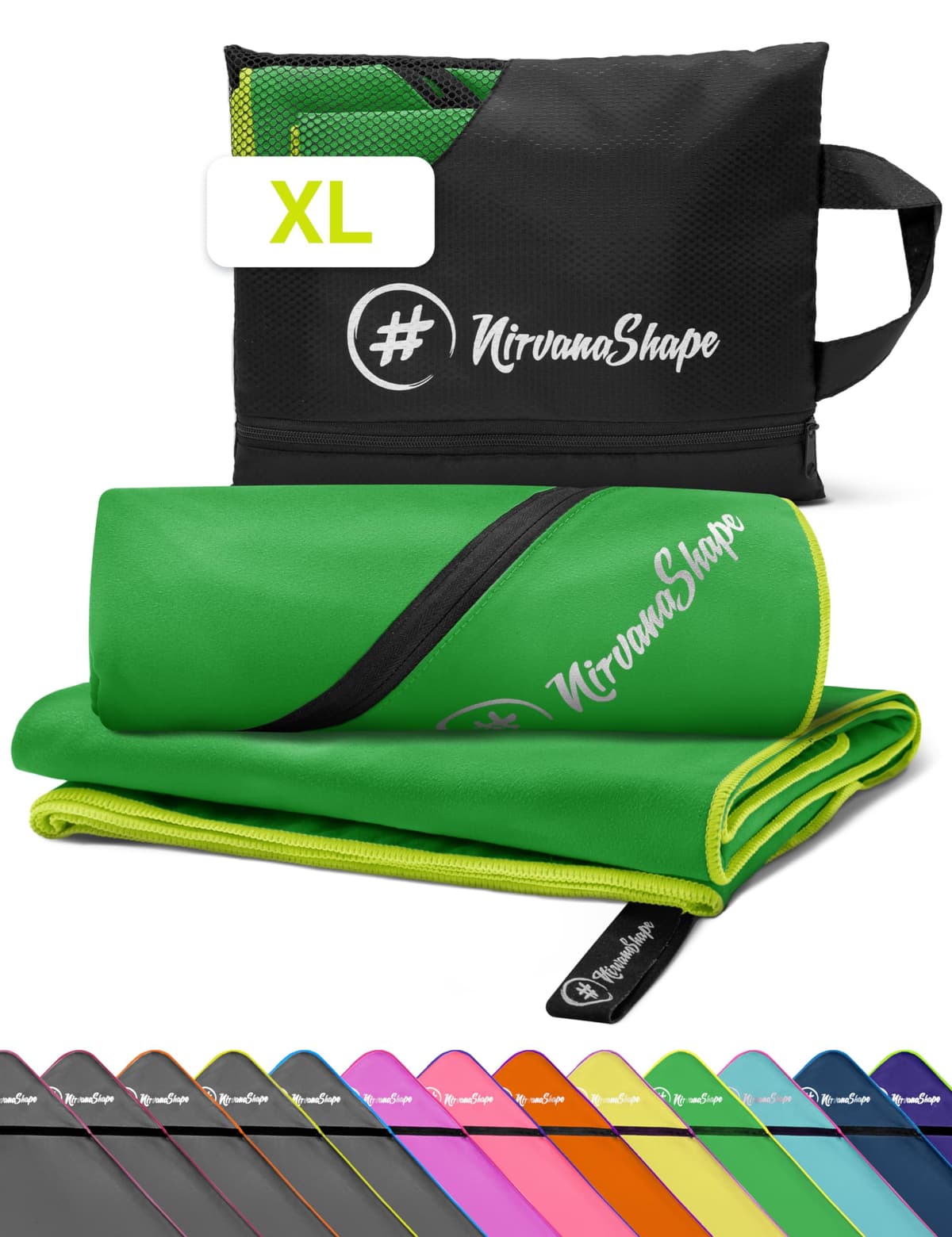 NirvanaShape Toallas de Microfibra | Absorbentes, Ligeras, de Secado rápido | Toallas de baño, Toalla de Viaje, Toallas Deportivas | Ideales para Viajar, IR al Gimnasio, la Playa, Practicar Yoga — view 19