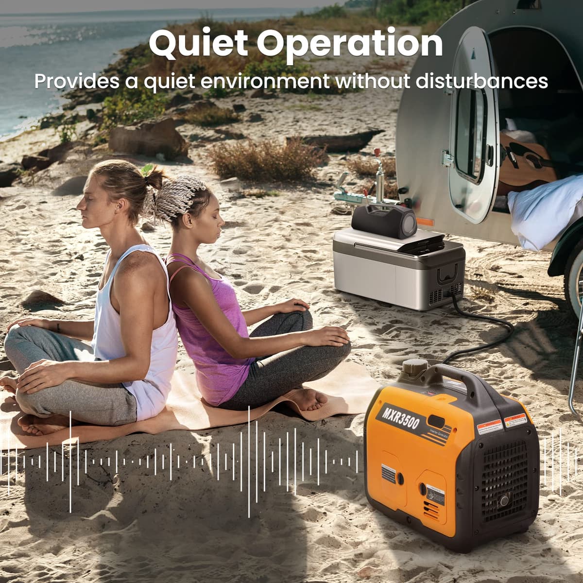 maXpeedingrods 3300W Portable Inverter Generator Petrol Silent Pure Sine Wave Generator for Camping, RV Travel, Home, or Jobsites — view 4