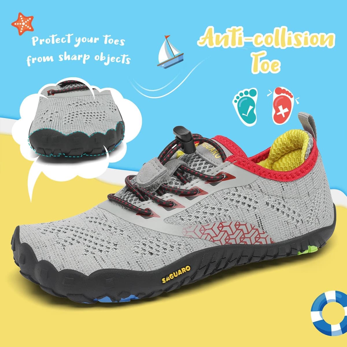 Saguaro Zapatos de Trail Niños Niñas Zapatos Deportivos Transpirable Antideslizante — view 4