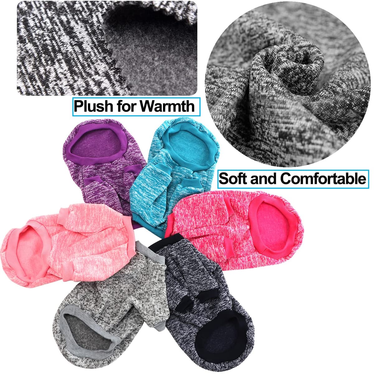 Dog Christmas Jumper Dog Sweater Dachshund Jumper Fleece Inside Soft Cozy, Colour Vibrant Easy to Take On and Off (Pink+Grey, XL) — view 3