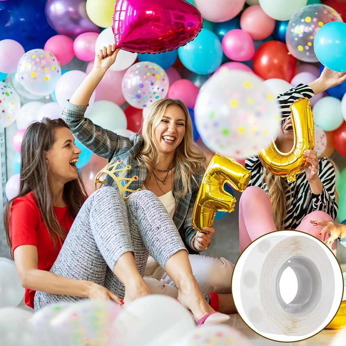 600 PCS Balloon Glue Dots, Removable Balloon Sticky Spots,Extra Strong Glue Dots Double Sided for Birthday Party Wedding Christmas Decorations and DIY Scrapbooking Craft. (600 PCS) — view 3