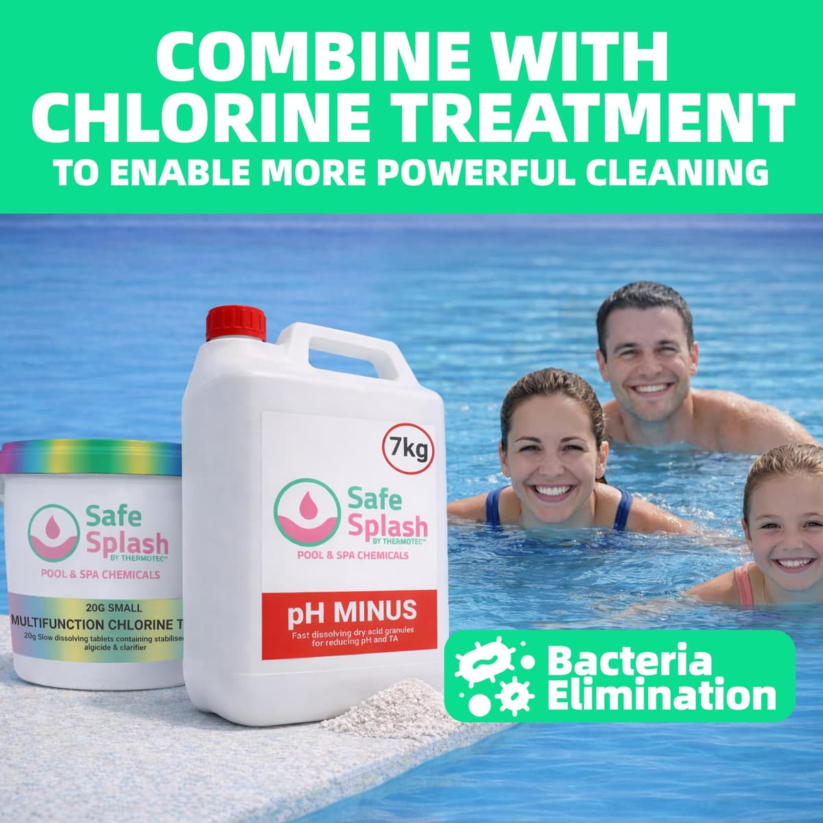 Safe Splash pH Minus 7kg Granules – pH Reducer for Hot Tub & Swimming Pool Water, pH Down for Spas, Inflatable & Garden Pools, Easy Dosing for Clear Comfortable Water — view 5