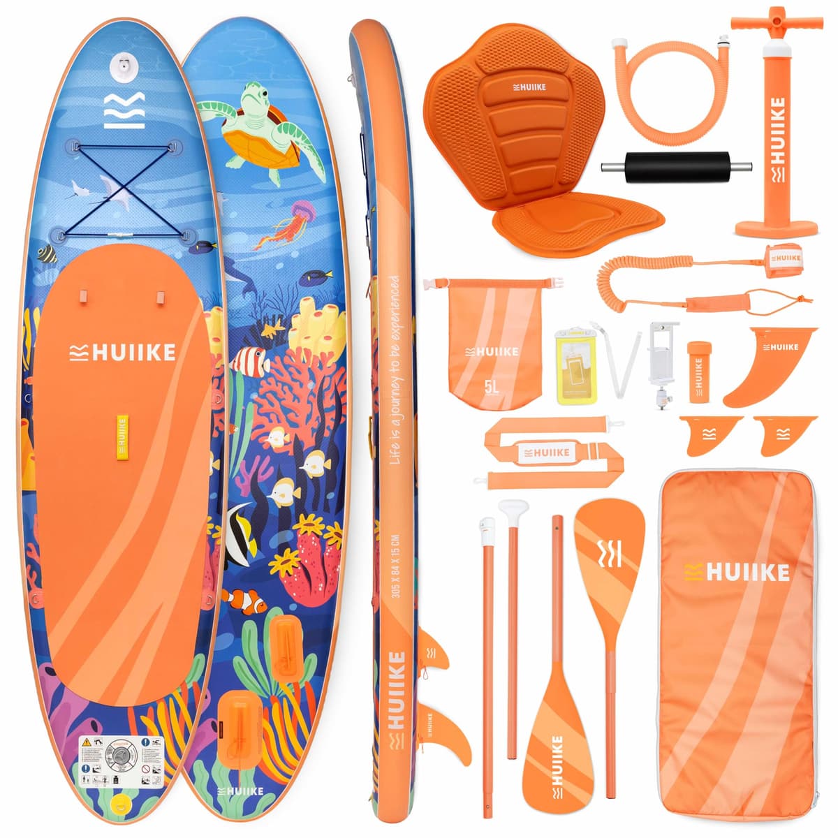 HUIIKE Tabla Paddle Surf Hinchable con Accesorios Incluidos, Remo, Quillas, Inflador. Stand Up Paddle Board Gran Estabilidad y Resistencia. 305 x 84 x 15 cm, Soporta hasta 130 kg — view 19