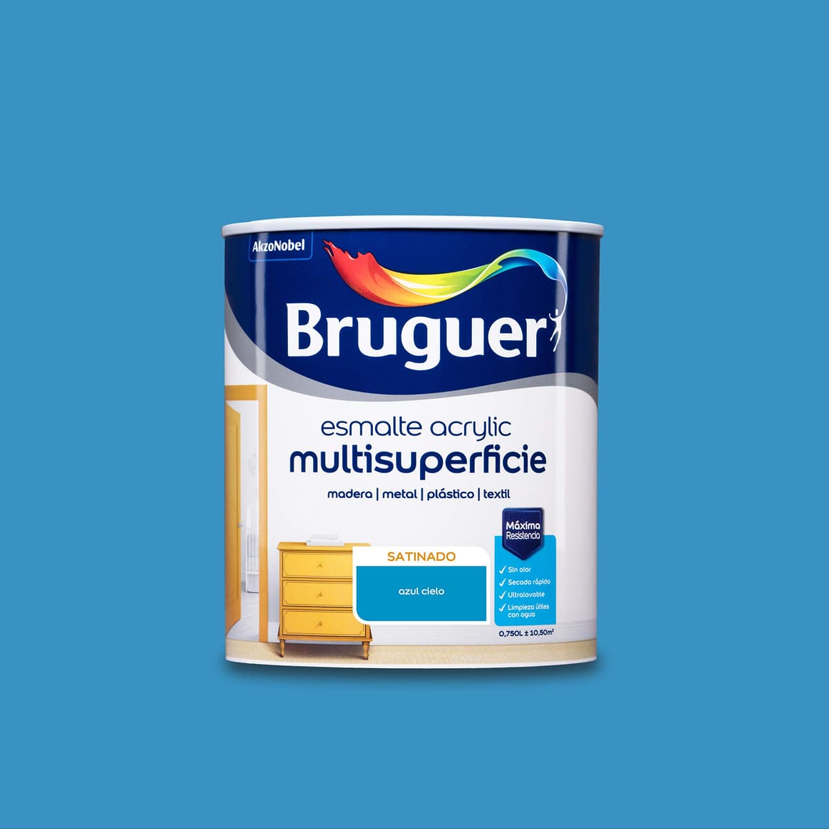 Bruguer Acrylic Multisuperficie Esmalte al agua Satinado - Pintura 750 mL, Blanco Permanente — view 11