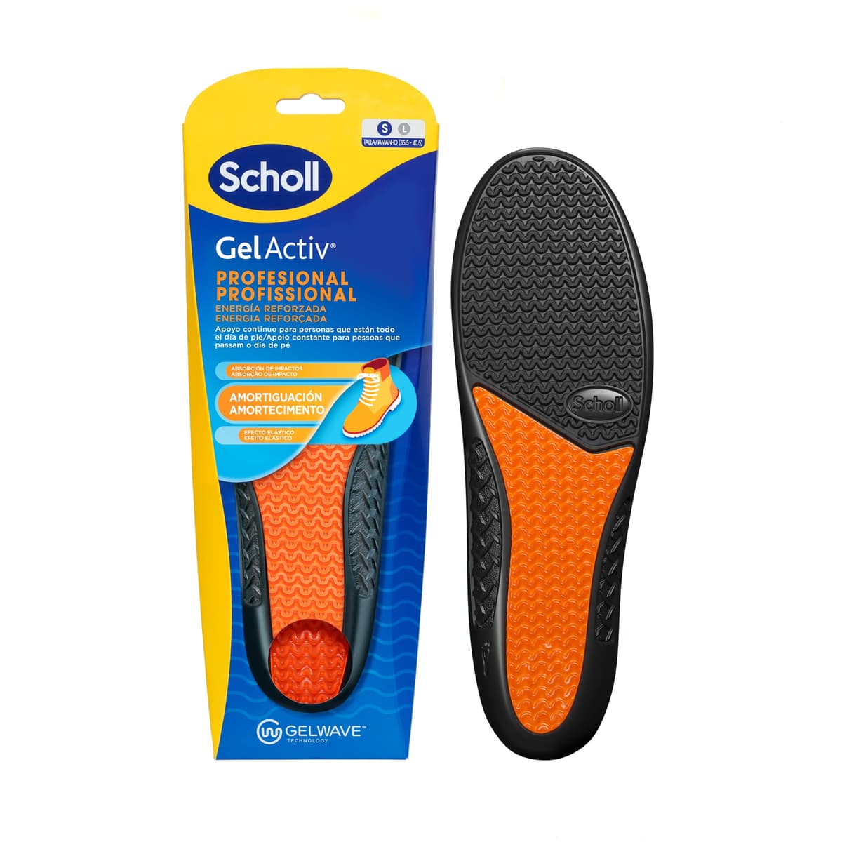 Scholl GelActiv Profesional Plantillas de Gel para Hombre - Botas y Zapatos de Trabajo, Comodidad Superior y Absorción de Impactos con Tecnología GelWave, Amortiguación Todo el Día, Talla 40-46.5 — view 8