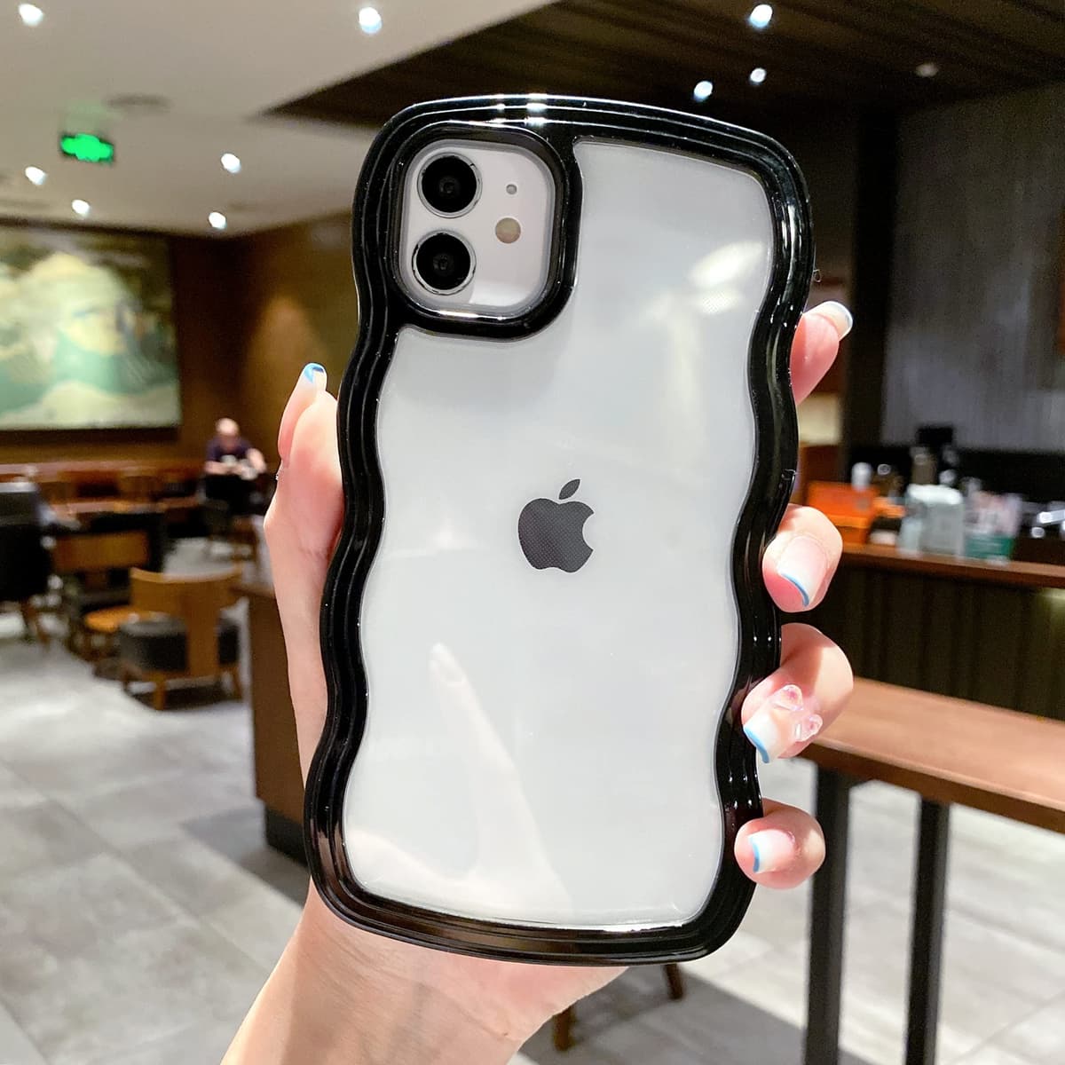 QLTYPRI Compatible with iPhone 11 Case, Cute Curly Wave Frame Clear Case for Girls Women, Transparent Soft Silicone TPU Bumper Shockproof Protective Phone Cover for iPhone 11 - Purple — view 73