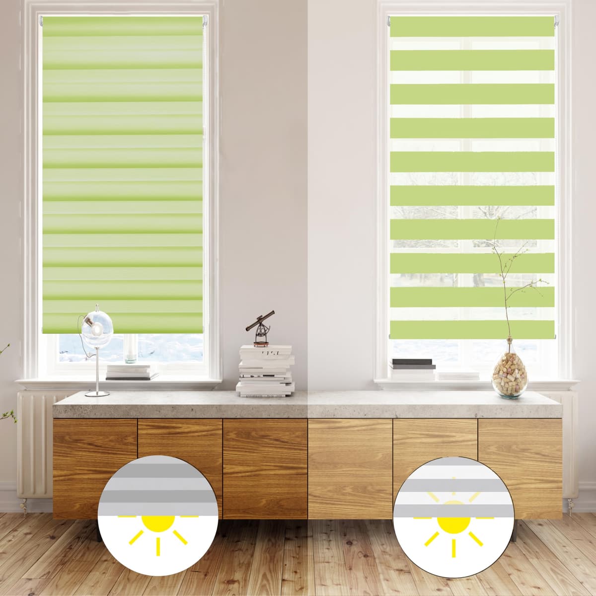 Blindecor Indus SIN HERRAMIENTAS | Estor Enrollable Sin Taladrar de Doble Capa | Color Blanco 40 x 130 cm (ancho x largo) | Tamaño de la Tela 37 x 125 cm — view 28