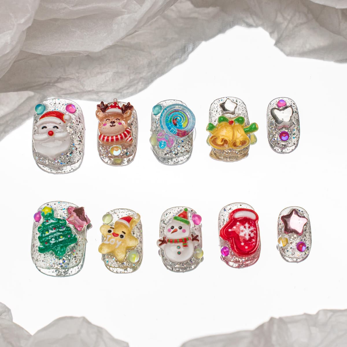 Sun&Beam Nails Handmade Press On Nail Long Coffin Ballerina Pink Flower Acrylic Fake Tip 3D Design Art Charms Cute with Storage Box 10 Pcs (S) — view 185
