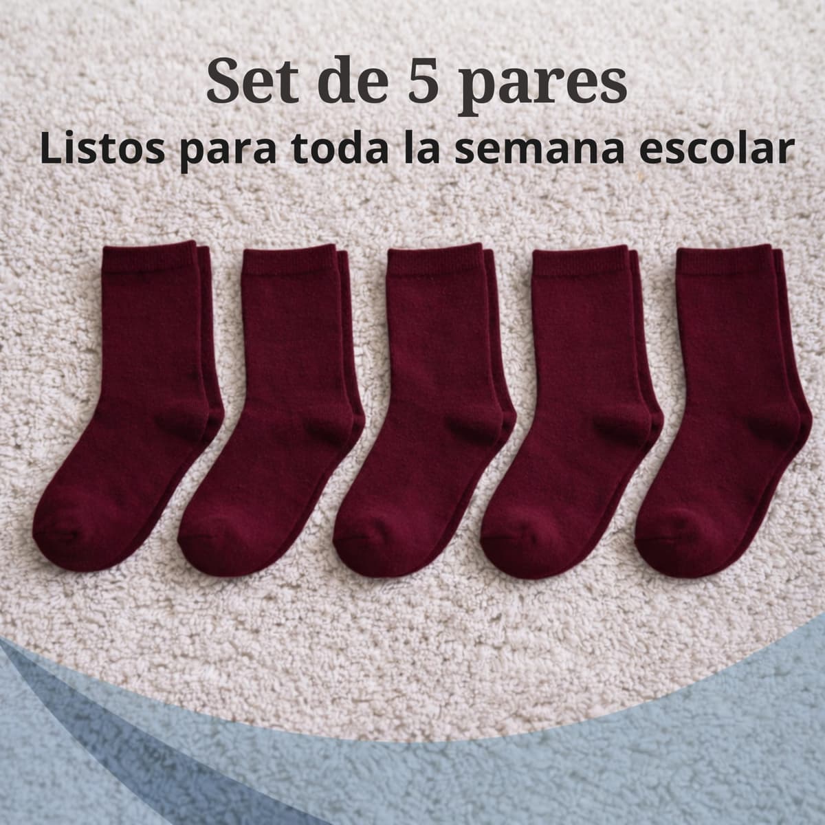 bisoo SET de 5 Pares de Calcetines Escolares de Algodon con Certificado Oeko-Tex para Uniforme Colegio - Elige tu Talla y Color — view 8