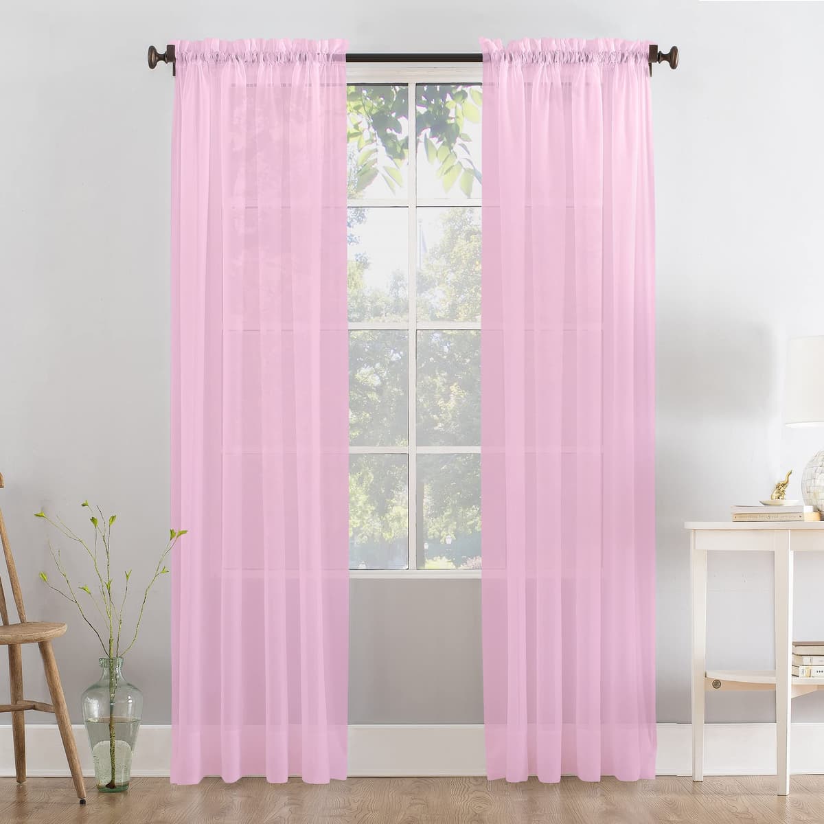 Megachest a pair of slot top voile curtains (Pure White, 56" wideX81 drop 2 Panels) — view 28