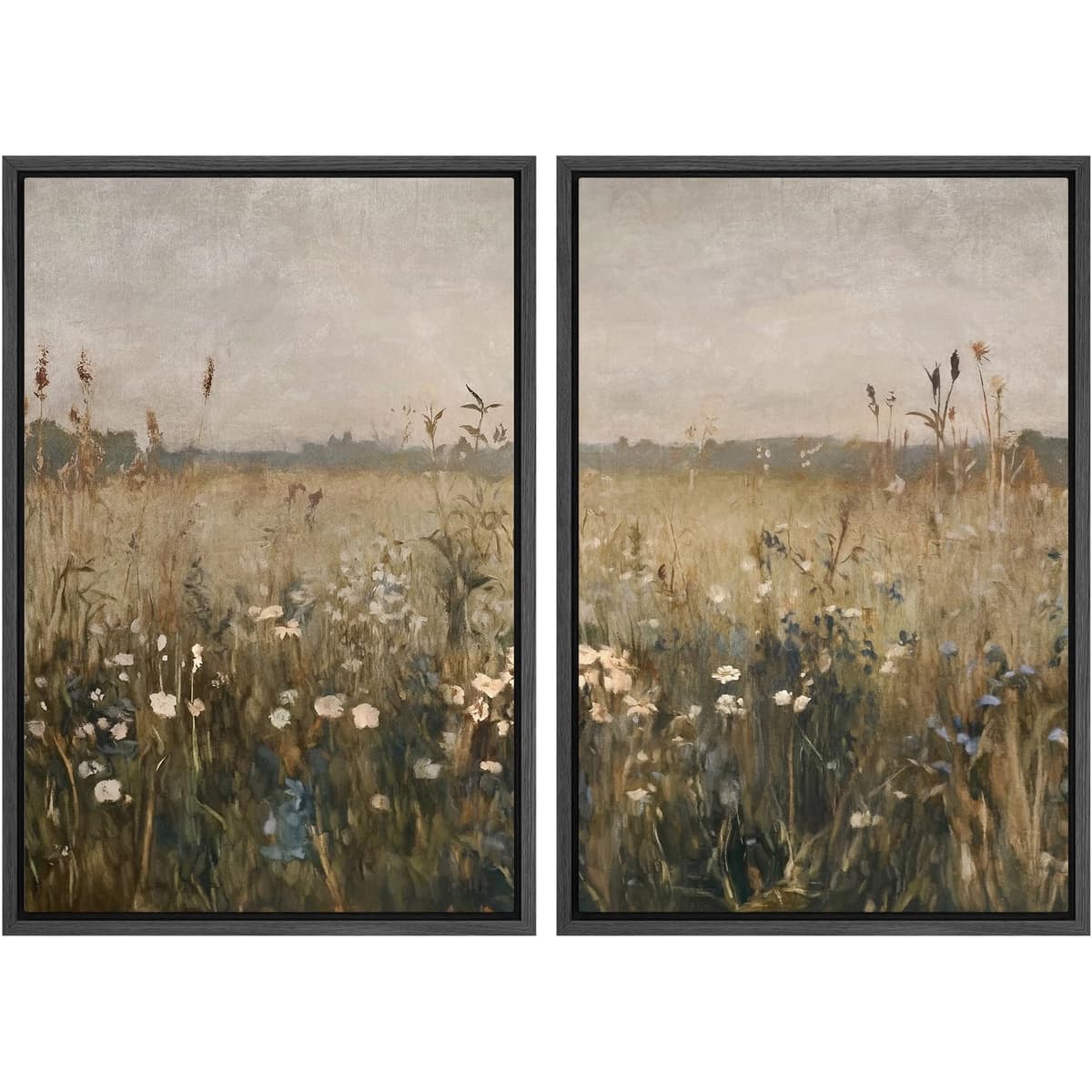 MUDECOR Framed Canvas Print Wall Art Set Watercolor Pastel Duotone Tan Landscape Abstract Shapes Illustrations Modern Art Decorative Contemporary for Living Room, Bedroom, Office - 24"x36"x2 Natural — view 153