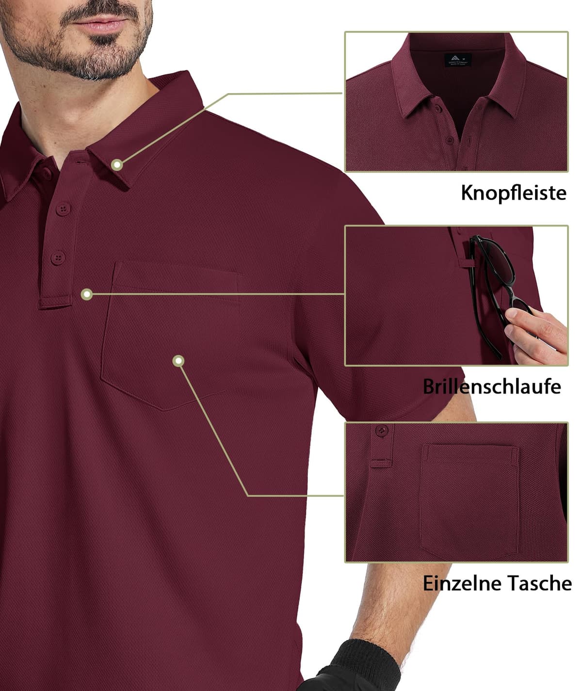 SwissWell Lote de 2 Polo Hombre Manga Corta Transpirable Golf Polos Camisa para Hombre — view 3