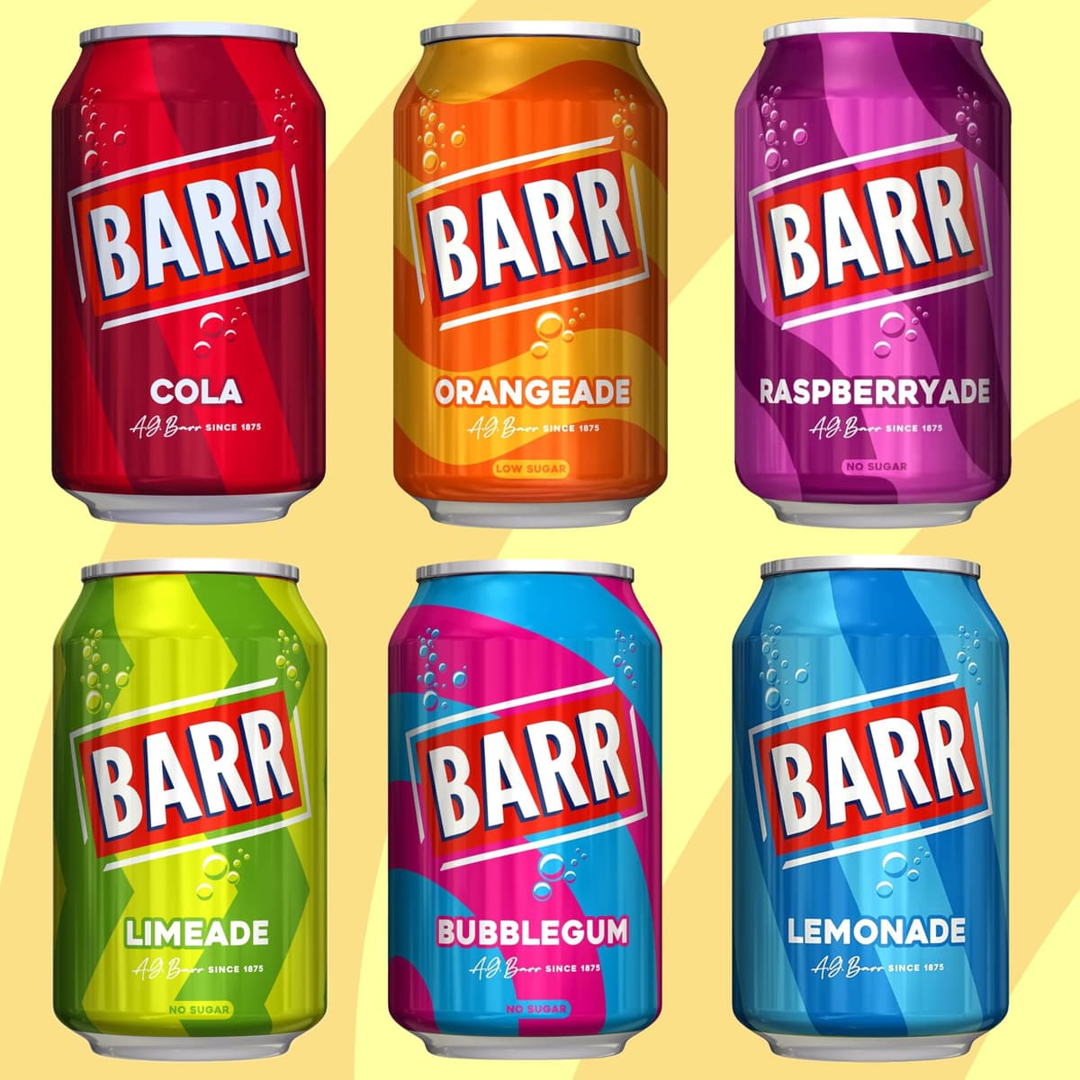 BARR 24 Pack American Cream Soda, Zero No Sugar Sparkling Soft Drink with a Creamy Taste of American Cream Soda Fizzy Pop, 24 x 330ml Cans — view 8