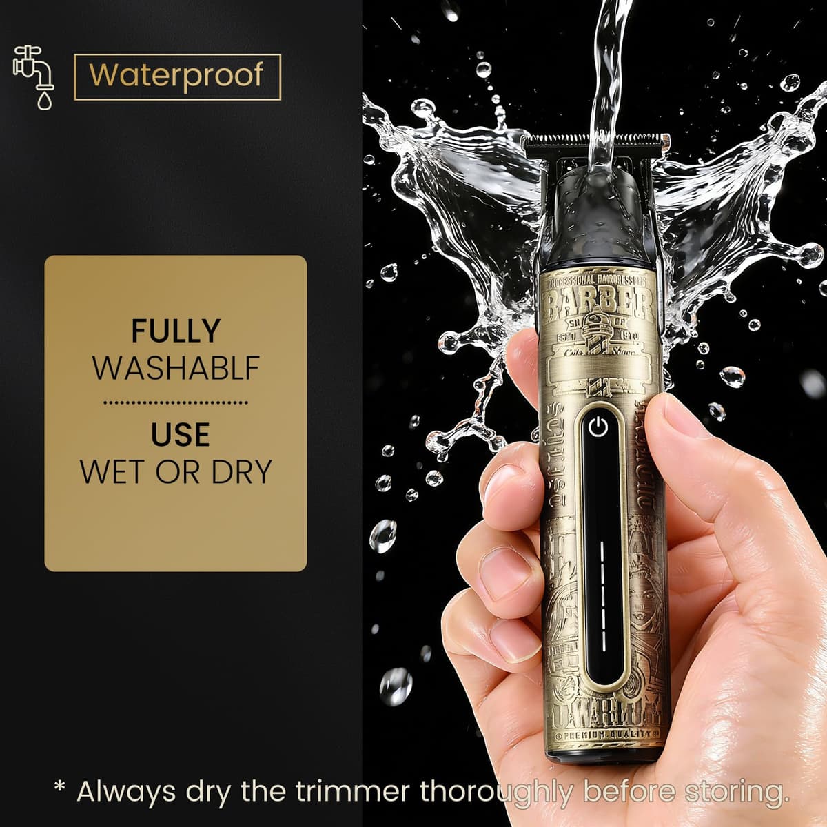 YIDON Men's Shaver and Hair Clipper, Men's Hair Clippers with Type-C Charging, IPX6 Waterproof Fuselage Beard Trimmer, Complete Set with Magnetic Combs, Wet and Dry Use — view 6