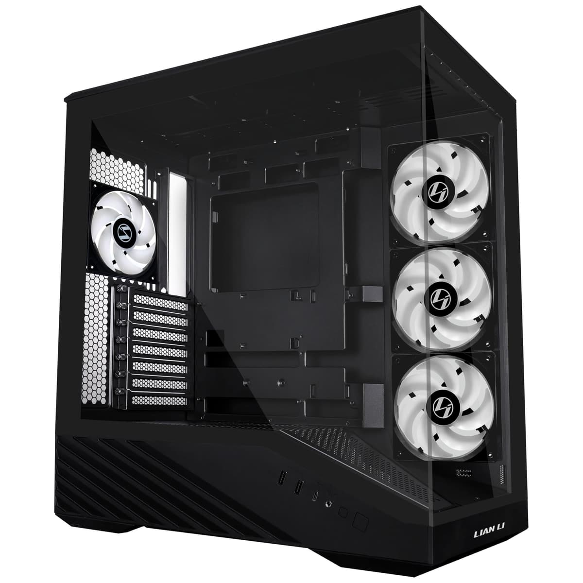 Lian Li V100 Mid Tower Case – Black, ATX Support, Mesh Front Panel, Tempered Glass, USB-C, Tool-Free Side Panel — view 2