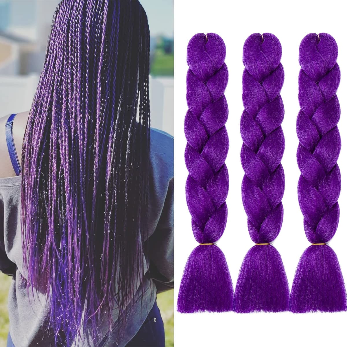 60cm Extensiones de Pelo Trenzas Africanas Castaño Oscuro Extensiones para Trenzas Africanas 1 pcs 100g Kanekalon Pelo para Trenzas Africanas Sintetico Extensiones de Trenzado Cabello Braiding — view 99
