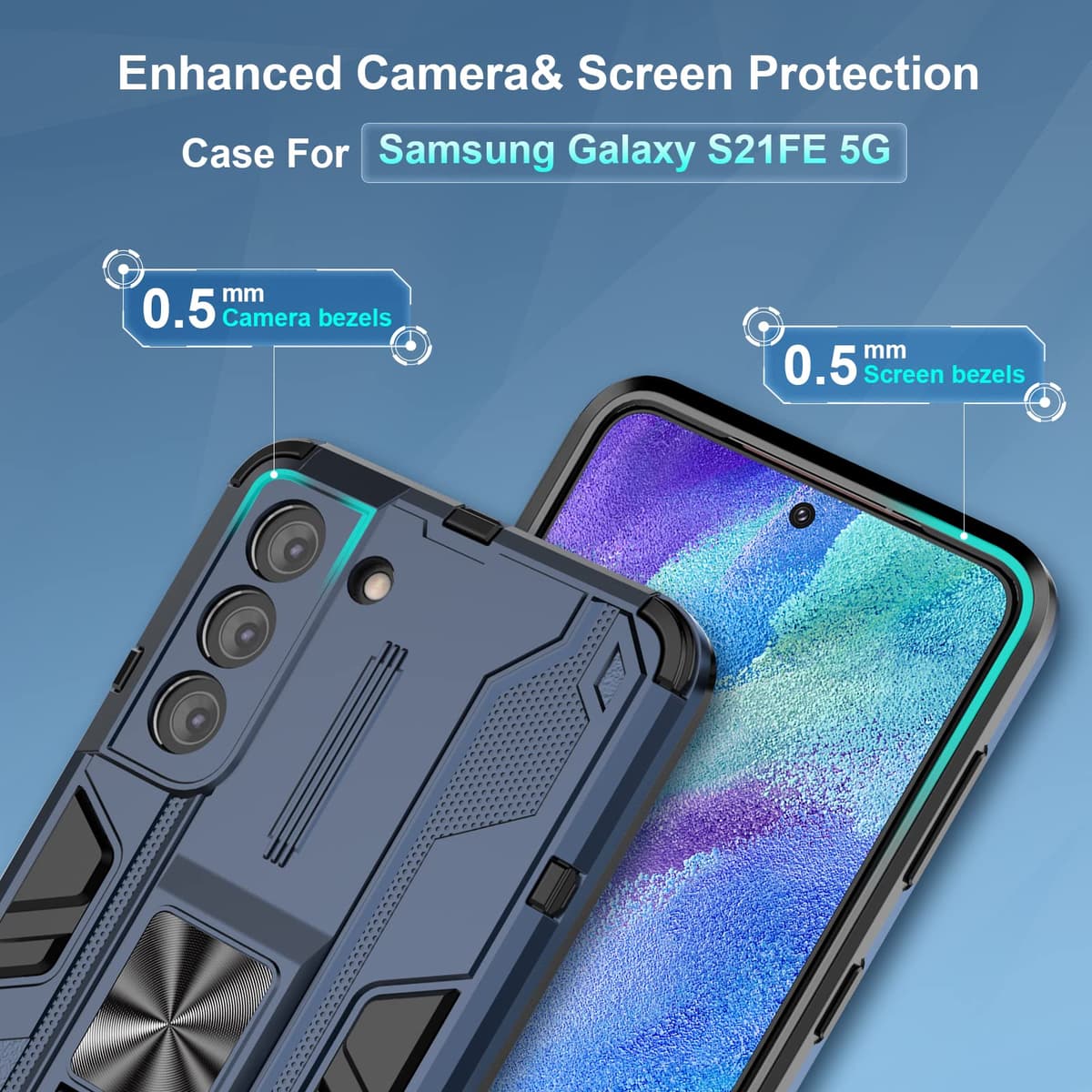 Funda para CMF Phone 2 Pro, Carcasa Antigolpes con Soporte anular metálico, Case Protectora de Grado Militar, Negro — view 1626