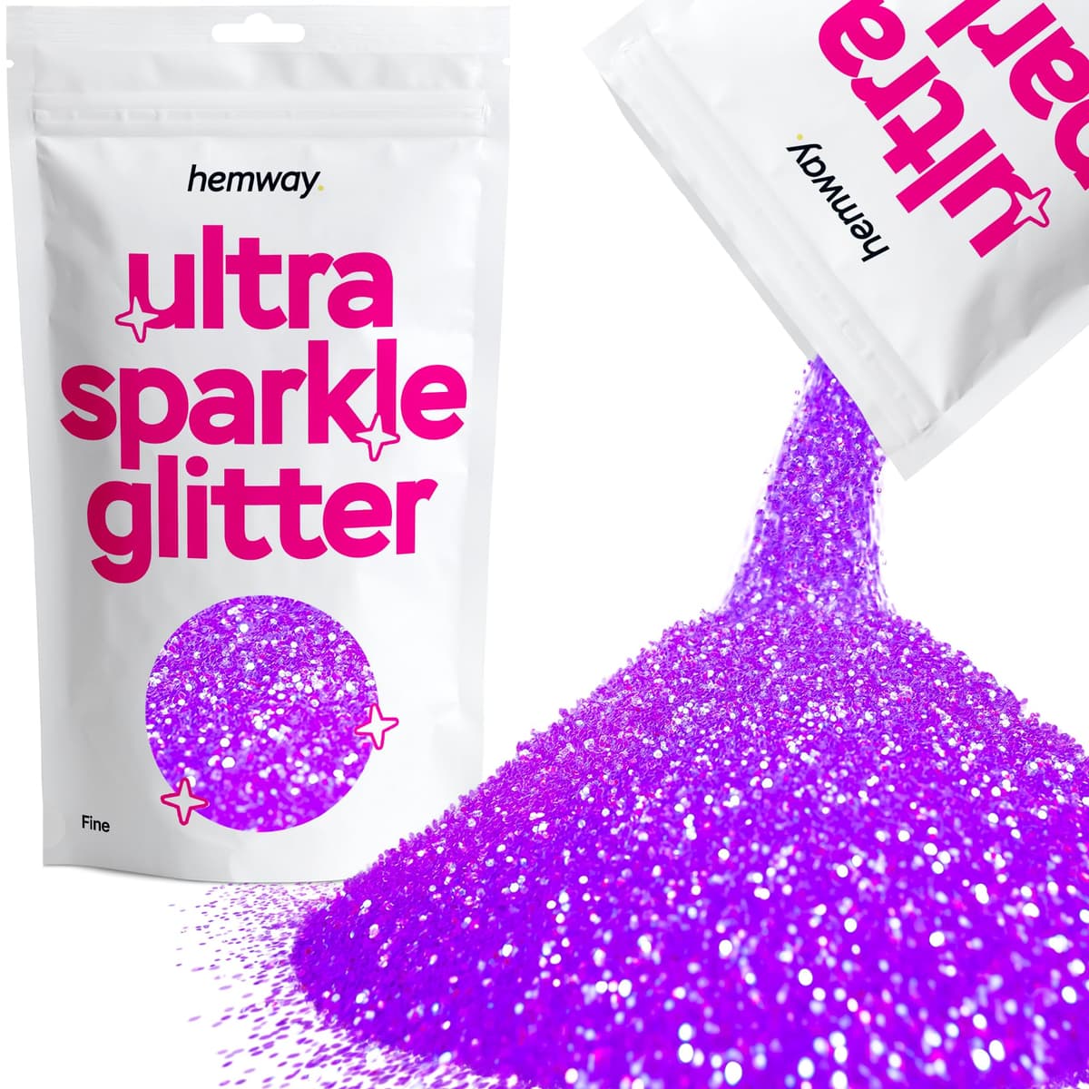 Hemway Ultra Sparkle Glitter Baby Pink Iridescent 100g Fine | Glitter for Arts & Craft, Makeup, Nail Art, Crafting, Card Making, Sparkle Decoration — view 231