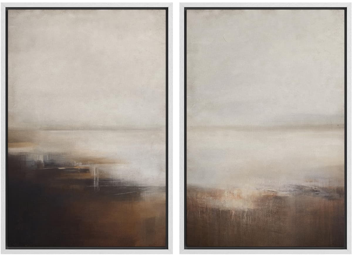 SIGNWIN Framed Canvas Print Wall Art Abstract Wave Pattern Modern Art Minimalist Neutral Decor for Living Room, Bedroom, Office - 16"x24"x2 Natural — view 9