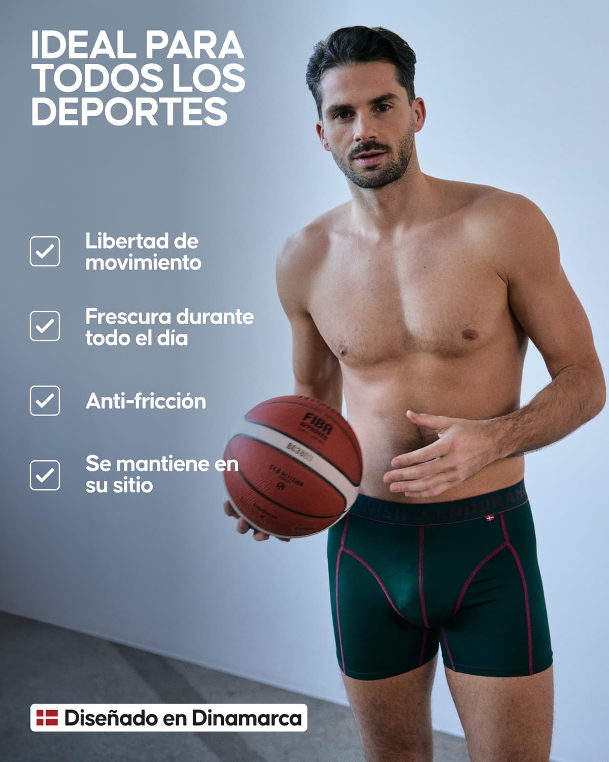 Danish Endurance Men's Sports Trunks 3-Pack Extra Long Ropa Interior de Hombres Hombre (Pack de 3) — view 3