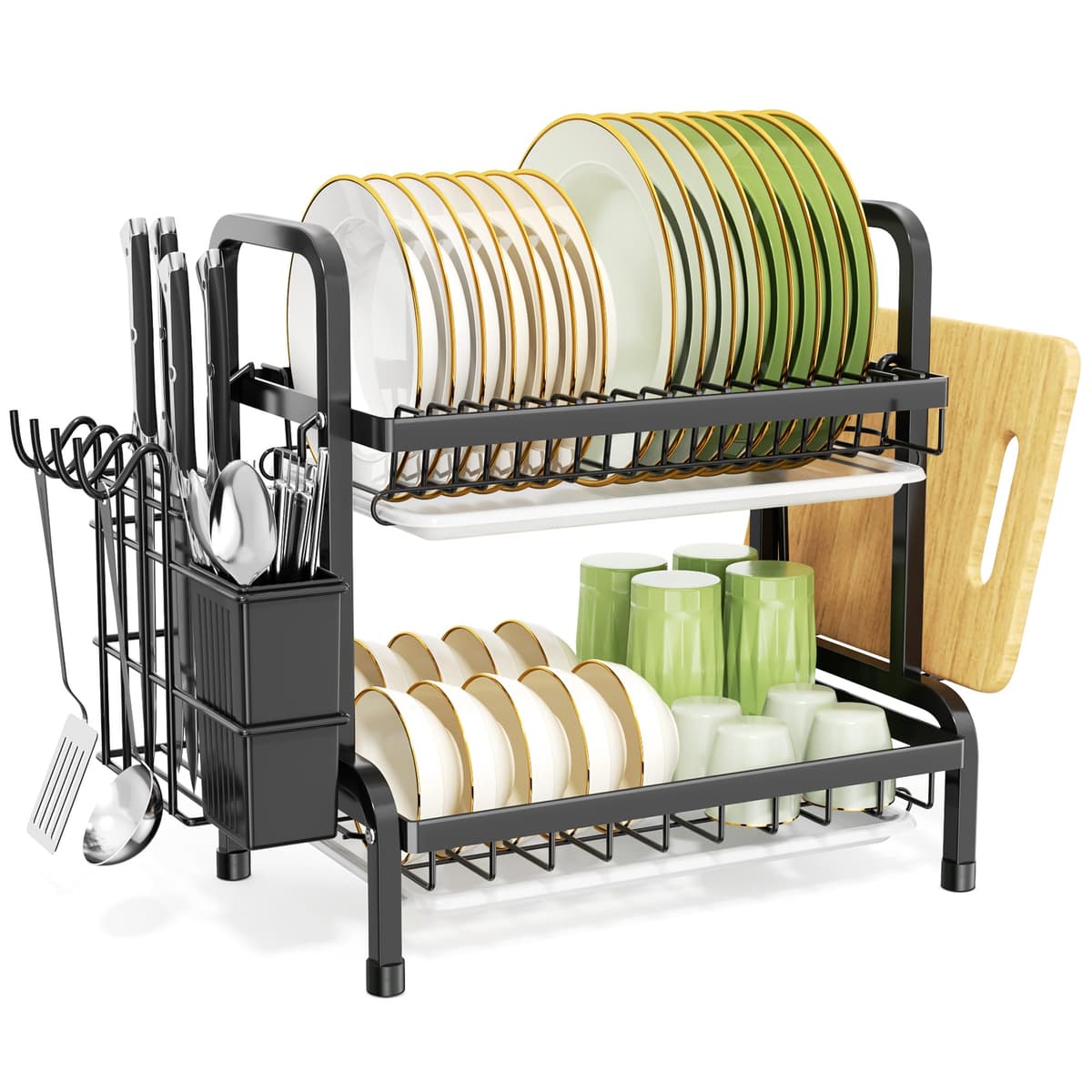 niffgaff Estante de Dish Escurreplatos Acero Inoxidable Cocina (43.5 * 24.5 * 34.5), Primer Piso Escurridor de Platos para Fregadero, Escurre Platos Armarios, Escurreplatos Negro — view 11