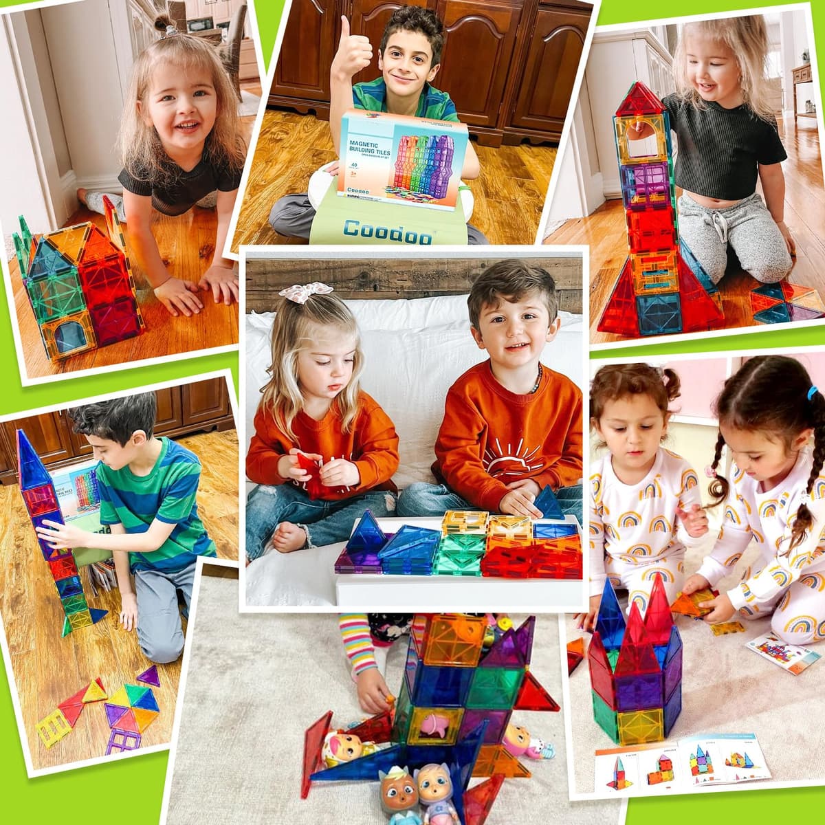 Magnetic Tiles Kids Toys STEM Magnet Toy for Toddler Magnetic Blocks Building Preschool Learning Sensory Montessori Toys for 3+ Year Old Boys and Girls, Safe Creativity Toddler Kids Toy 40PCS — view 4