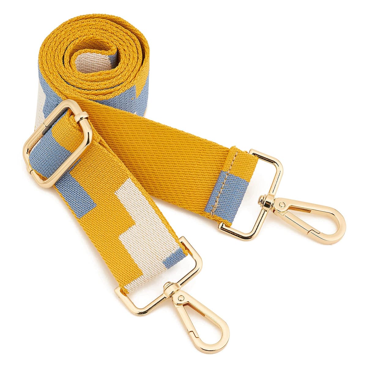 ZOOEASS Wide Shoulder Strap, Guitar Style Adjustable Purse Strap with Gold Buckle Replacement Woven Crossbody Straps for Handbags((3.8CM) Shining Black) — view 51