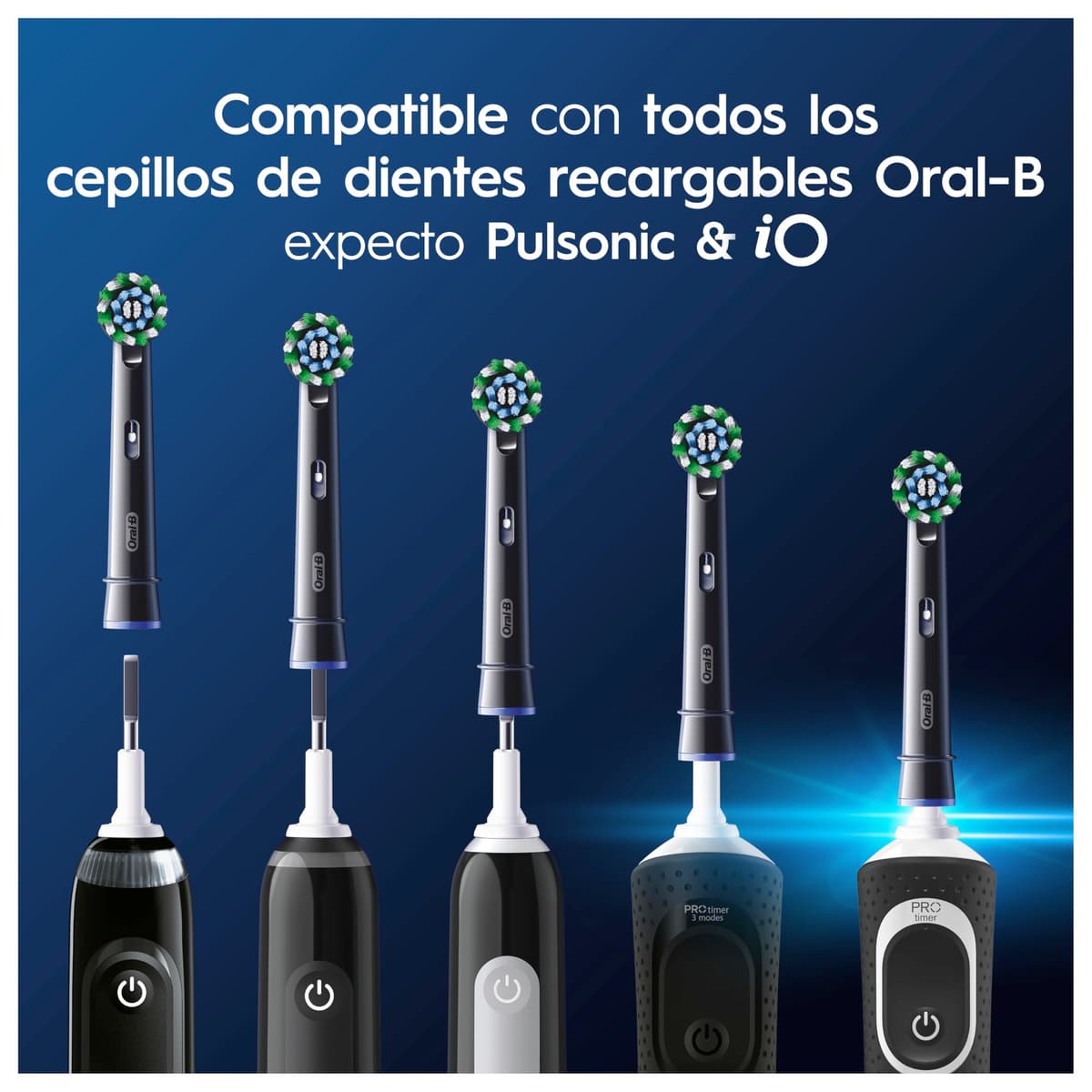 Oral-B Pro CrossAction Cabezales De Recambio ORIGINALES para Cepillo Eléctrico Oral B Pro,Pack De 12 Recambios Negros Con Indicador De Uso Y Filamentos En Forma De X Para Una Limpieza Suave Y Profunda — view 5