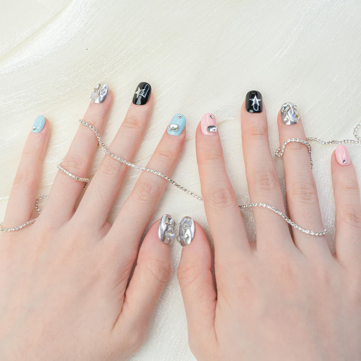 Sun&Beam Nails Handmade Press On Nail Long Coffin Ballerina Pink Flower Acrylic Fake Tip 3D Design Art Charms Cute with Storage Box 10 Pcs (S) — view 247