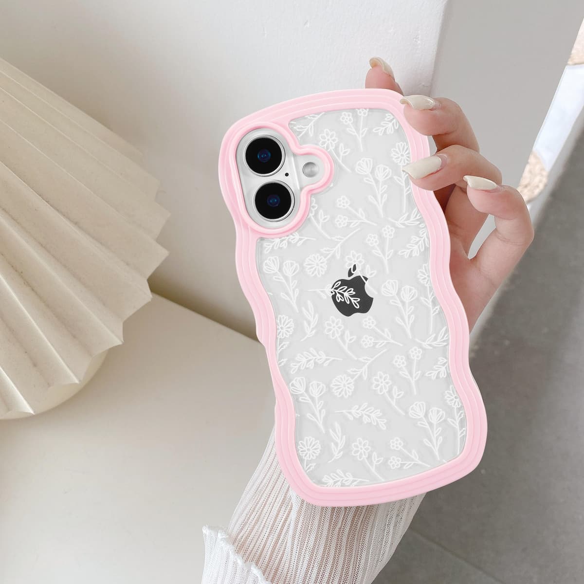 QLTYPRI Compatible with iPhone 11 Case, Cute Curly Wave Frame Clear Case for Girls Women, Transparent Soft Silicone TPU Bumper Shockproof Protective Phone Cover for iPhone 11 - Purple — view 89