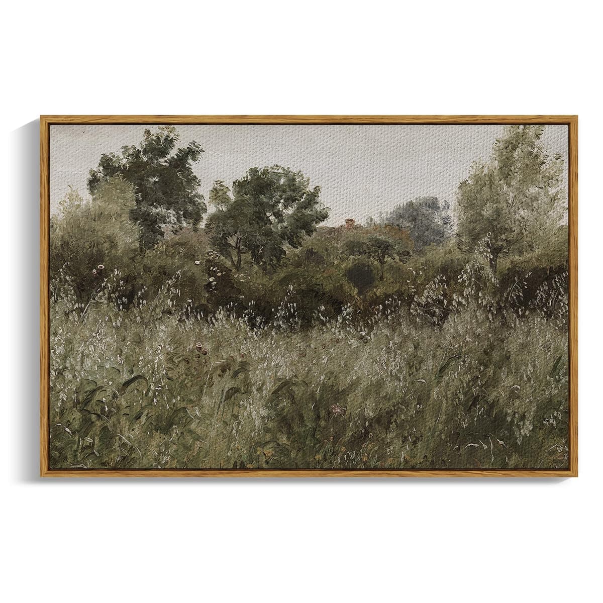 InSimSea Framed Canvas Wall Art, Meadow with Flowers Painting, Landscape for Living Room, Bedroom, Home, Bathroom Decor, 8x10 — view 166